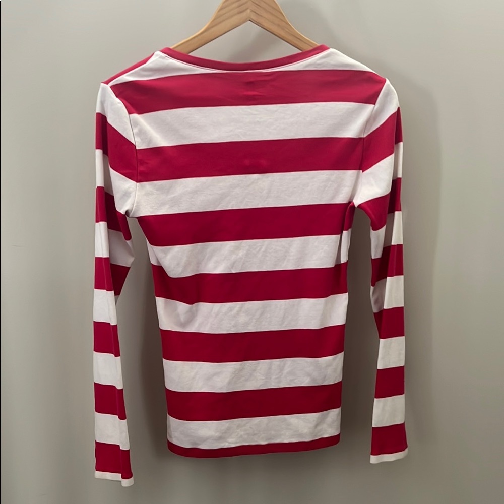 Tommy Hilfiger Women's Red and White Striped Top - Picture 6 of 6
